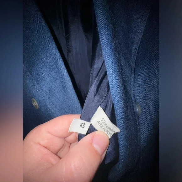 Giorgio Sant’ Angelo women’s blue‎ textured blazer 12 double breasted topcoat - Picture 6 of 6